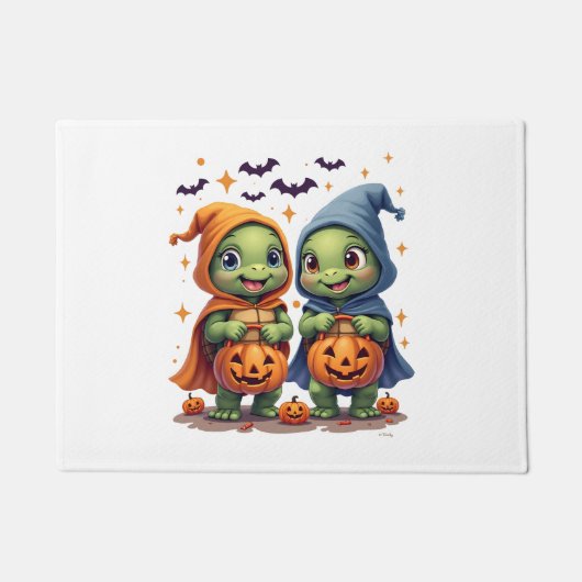 Halloween Zee Turtle Ghost Turtles T-shirt Deurmat (Voorkant)