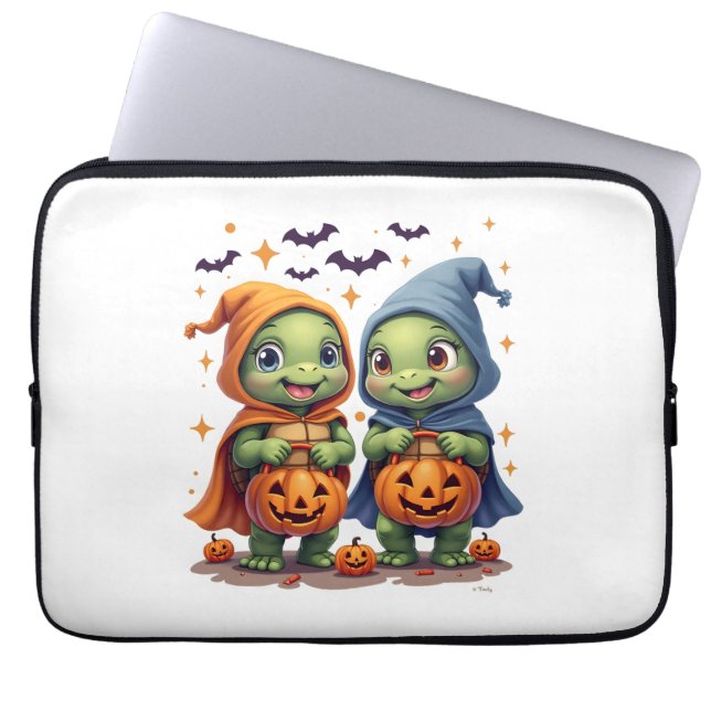 Halloween Zee Turtle Ghost Turtles T-shirt Laptop Sleeve (Voorkant)