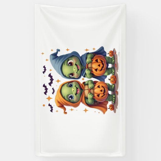 Halloween Zee Turtle Ghost Turtles T-shirt Spandoek (Verticaal)