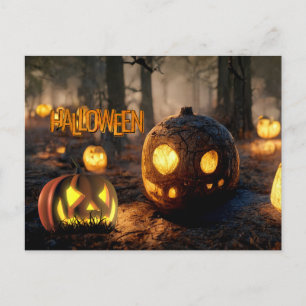 Halloween Zeer Griezelijke Gesneden Pompoenen Briefkaart