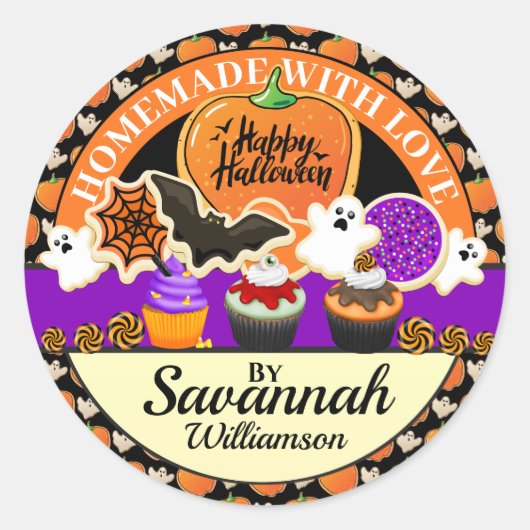 Halloween zelfgemaakt met liefde Sticker (Voorkant)