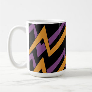 Halloween Zig Zag Oranje Paars Koffiemok
