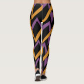 Halloween Zig Zags Orange Purple Leggings (Dos)
