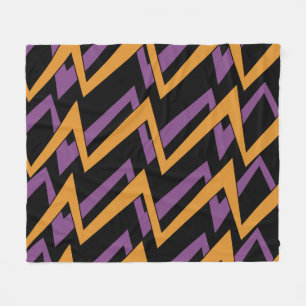Halloween Zigzags Oranje Paars Fleece Deken