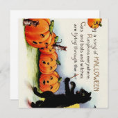  HALLOWEEN Zingend Pumpkins Kat Uitnodiging (Voorkant / Achterkant)