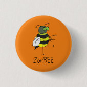 Halloween Zombie Bee Halloween Button (Voorkant)