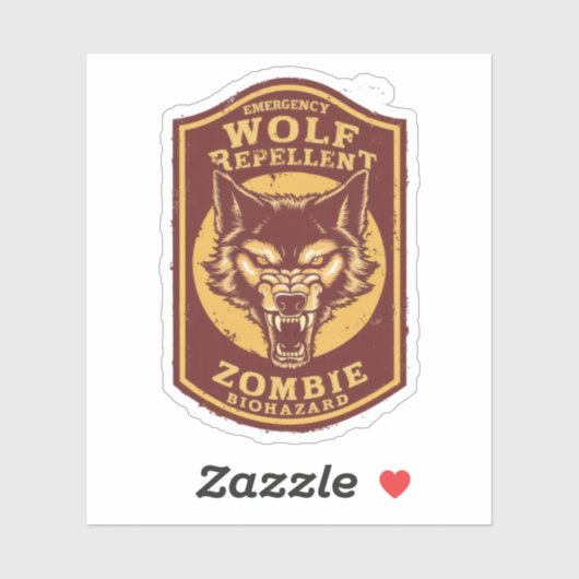 Halloween Zombie Biohazard Wolf afstotende fles Sticker (Vel)