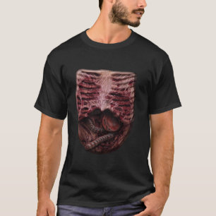 Halloween Zombie Borst Guts Spill en Gore Kostuum T-shirt