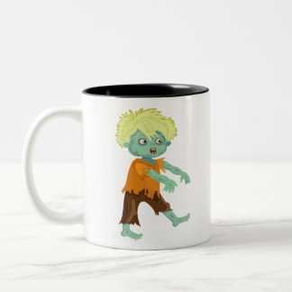 Halloween Zombie Boy Tweekleurige Koffiemok