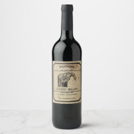 Halloween Zombie Breath Apothecary Wijnlabel Wijn Etiket