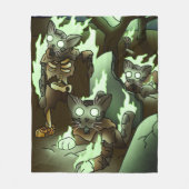 Halloween Zombie Cats Fleece Deken (Voorkant)