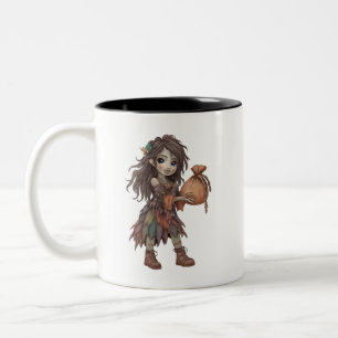 Halloween Zombie Dame Tweekleurige Koffiemok