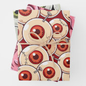 Halloween Zombie Eyes Brains Cartoon Pattern Inpakpapier Vel (In situ)