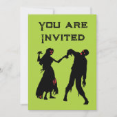 Halloween Zombie Faire-part de mariage vert (Devant)