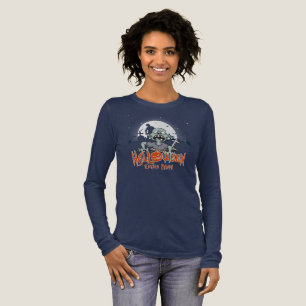 Halloween Zombie Feest Dames Lange Mouwen Tri-Blend Shirt