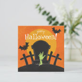 Halloween Zombie Feestdagenkaart (Staand voorkant)