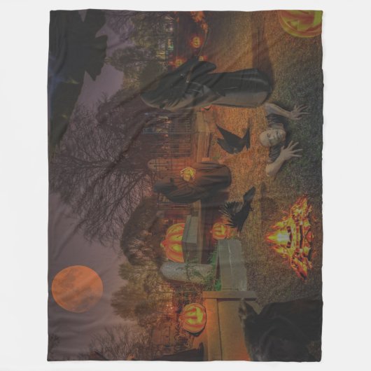 HALLOWEEN ZOMBIE FLEECE DEKEN (Voorkant)