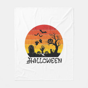Halloween Zombie Hand Grafsteen Boom Zwart Kat Vle Fleece Deken