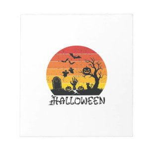 Halloween Zombie Hand Grafsteen Boom Zwarte Kat Vl Notitieblok