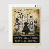 Halloween Zombie Happy Haunting Briefkaart (Voorkant / Achterkant)