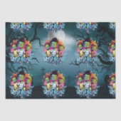 Halloween zombie kinder blauw tissuepapier (Voorkant)