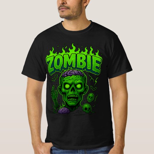 Halloween Zombie Kleding | Spooky Unisex T-shirt (Voorkant)