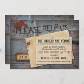 Halloween Zombie mort | Invitation Déplaisante (Devant / Derrière)