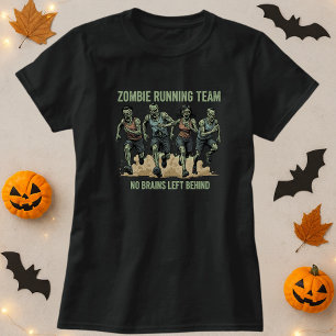 Halloween Zombie Running Team No Brains Left T-shirt