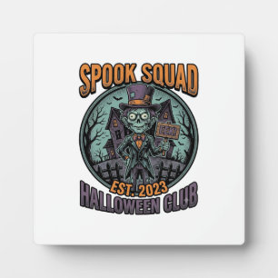 Halloween Zombie-shirt Grappige Spook Squad Gegrav Fotoplaat