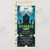 Halloween Zombie Ticket Amusant Horreur Invitation (Devant / Derrière)