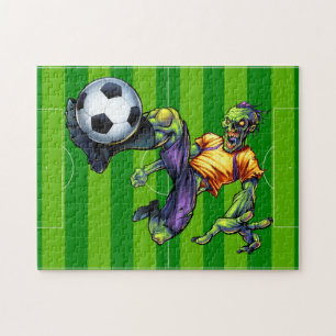 Halloween Zombie Voetbal Aanvallende Speler Sport Legpuzzel