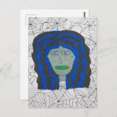 Halloween Zombie Vrouw Briefkaart (Voorkant / Achterkant)