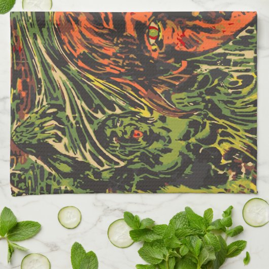  Halloween Zombies, Grafitti Street Art Theedoek (Gevouwen)