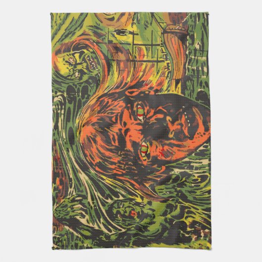 Halloween Zombies, Grafitti Street Art Theedoek (Verticaal)