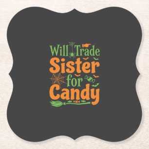Halloween Zuster Snoep Handel Design_1 Kartonnen Onderzetters