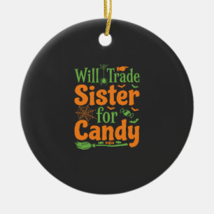Halloween Zuster Snoep Handel Design_1 Keramisch Ornament