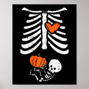Halloween Zwangerschap Skelet Baby Halloween Costu Poster