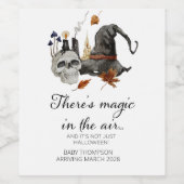 Halloween zwangerschapsaankondiging grootouder te  wijn etiket (Enkel label)