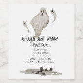 Halloween zwangerschapsaankondiging grootouder te  wijn etiket (Enkel label)