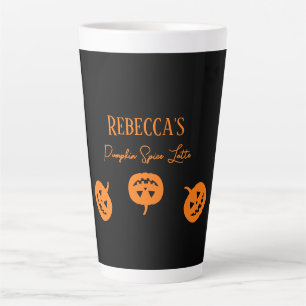 Halloween Zwart en Sinaasappel Pompoen Spice Latte Mok