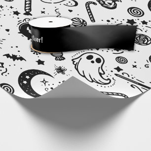 Halloween zwart en wit boek verjaardagsfeest lint