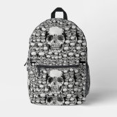 Halloween zwart en wit dode schedels eng bedrukte rugzak (Voorkant)