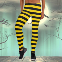 Halloween Zwart & Geel Kostuum Leggings