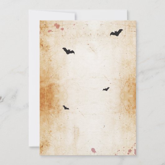 Halloween Zwart Gotisch Spin Lijst Party Invite Kaart (Achterkant)