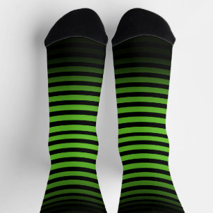 Halloween Zwart groene horizontale strepen ombre Sokken