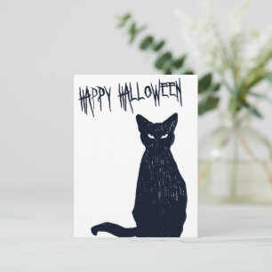 Halloween Zwart Kat Briefkaart Silhouet