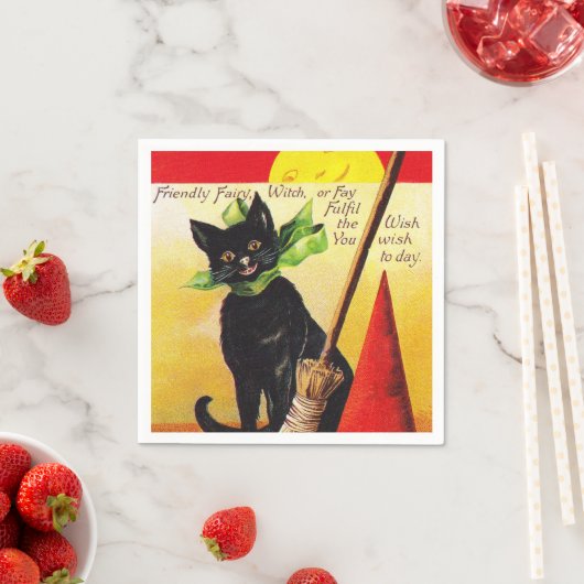  Halloween zwart kattenfeest Servet (Insitu)