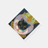  Halloween zwart kattenfeest Servet (Hoek)