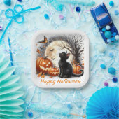 Halloween zwart kitten Kinder partij papier Bord (Feest)