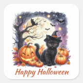 Halloween Zwart Kitten Sticker (Voorkant)